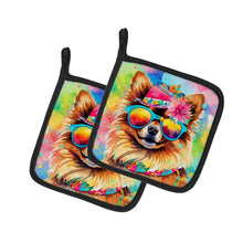 Load image into Gallery viewer, Pomeranian Hippie Dawg Pot Holders - Set of 2 Decorative Kitchen Helpers | Made in the USA