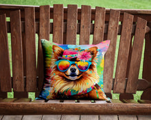 Load image into Gallery viewer, Pomeranian Hippie Dawg Throw Pillow - 14x14 Decorative Pillow – Art for Your Home &amp; Patio