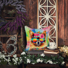 Load image into Gallery viewer, Pomeranian Hippie Dawg Fabric Decorative Pillow