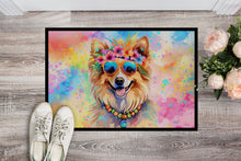 Load image into Gallery viewer, Pomeranian Hippie Dawg Doormat - 24x36 Decorative Floor Mat – Indoor/Outdoor Rug with Artistic Flair