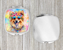 Load image into Gallery viewer, Pomeranian Hippie Dawg Compact Mirror – Stylish Purse Mirror with Artistic Covers