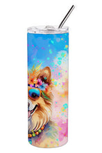 Load image into Gallery viewer, Pomeranian Hippie Dawg Stainless Steel Skinny Tumbler
