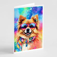 Load image into Gallery viewer, Pomeranian Hippie Dawg Greeting Cards - Blank Note Cards – 8-Pack of Artist-Designed Cards with Envelopes