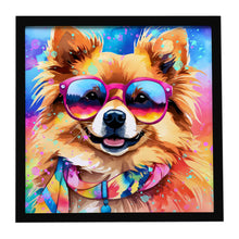 Load image into Gallery viewer, Pomeranian Hippie Dawg Framed Metal Print