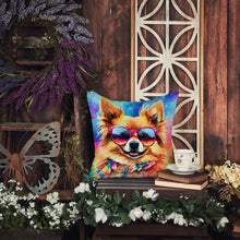 Load image into Gallery viewer, Pomeranian Hippie Dawg Fabric Decorative Pillow