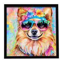 Load image into Gallery viewer, Pomeranian Hippie Dawg Framed Metal Print