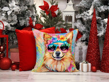 Load image into Gallery viewer, Pomeranian Hippie Dawg Throw Pillow - 14x14 Decorative Pillow – Art for Your Home &amp; Patio