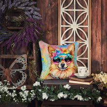 Load image into Gallery viewer, Pomeranian Hippie Dawg Throw Pillow - 14x14 Decorative Pillow – Art for Your Home &amp; Patio