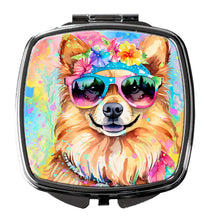 Load image into Gallery viewer, Pomeranian Hippie Dawg Compact Mirror – Stylish Purse Mirror with Artistic Covers