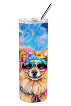 Load image into Gallery viewer, Pomeranian Hippie Dawg Stainless Steel Skinny Tumbler