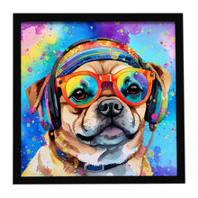 Load image into Gallery viewer, Pug Hippie Dawg Framed Metal Print
