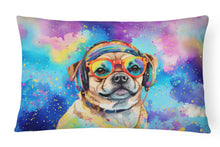 Load image into Gallery viewer, Pug Hippie Dawg Fabric Decorative Pillow