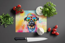 Load image into Gallery viewer, Pug Hippie Dawg Glass Cutting Boards – Durable, Decorative Kitchen Art Large