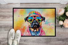 Load image into Gallery viewer, Pug Hippie Dawg Doormat - 18X27 Indoor / Outdoor Rug | Made in USA