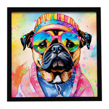 Load image into Gallery viewer, Pug Hippie Dawg Framed Metal Print