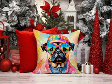 Load image into Gallery viewer, Pug Hippie Dawg Throw Pillow - 14x14 Decorative Pillow – Art for Your Home &amp; Patio