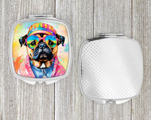 Load image into Gallery viewer, Pug Hippie Dawg Compact Mirror – Stylish Purse Mirror with Artistic Covers