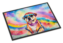 Load image into Gallery viewer, Pug Hippie Dawg Doormat - 24x36 Decorative Floor Mat – Indoor/Outdoor Rug with Artistic Flair