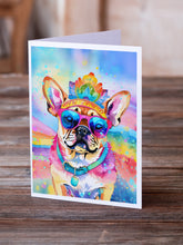 Load image into Gallery viewer, Pug Hippie Dawg Greeting Cards - Blank Note Cards – 8-Pack of Artist-Designed Cards with Envelopes