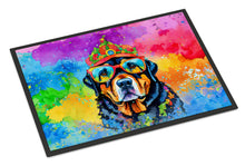 Load image into Gallery viewer, Rottweiler Hippie Dawg Doormat - 24x36 Decorative Floor Mat – Indoor/Outdoor Rug with Artistic Flair
