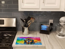Load image into Gallery viewer, Rottweiler Hippie Dawg Glass Cutting Boards – Durable, Decorative Kitchen Art Large