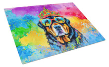 Load image into Gallery viewer, Rottweiler Hippie Dawg Glass Cutting Boards – Durable, Decorative Kitchen Art Large