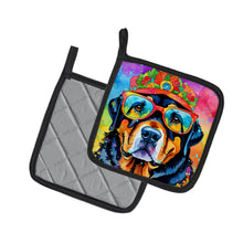 Load image into Gallery viewer, Rottweiler Hippie Dawg Pot Holders - Set of 2 Decorative Kitchen Helpers | Made in the USA