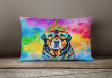 Load image into Gallery viewer, Rottweiler Hippie Dawg Fabric Decorative Pillow