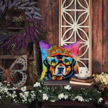 Load image into Gallery viewer, Rottweiler Hippie Dawg Fabric Decorative Pillow