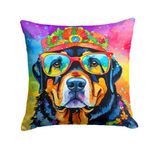 Load image into Gallery viewer, Rottweiler Hippie Dawg Fabric Decorative Pillow