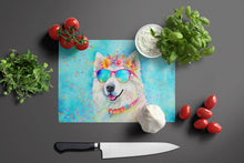 Load image into Gallery viewer, Samoyed Hippie Dawg Glass Cutting Boards – Durable, Decorative Kitchen Art Large