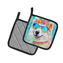 Load image into Gallery viewer, Samoyed Hippie Dawg Pot Holders - Set of 2 Decorative Kitchen Helpers | Made in the USA