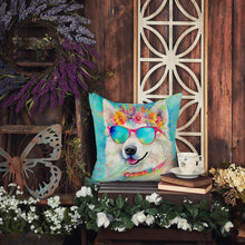 Load image into Gallery viewer, Samoyed Hippie Dawg Fabric Decorative Pillow