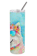 Load image into Gallery viewer, Samoyed Hippie Dawg Stainless Steel Skinny Tumbler