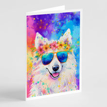 Load image into Gallery viewer, Samoyed Hippie Dawg Greeting Cards - Blank Note Cards – 8-Pack of Artist-Designed Cards with Envelopes