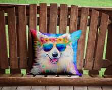Load image into Gallery viewer, Samoyed Hippie Dawg Throw Pillow - 14x14 Decorative Pillow – Art for Your Home &amp; Patio