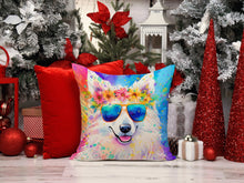 Load image into Gallery viewer, Samoyed Hippie Dawg Fabric Decorative Pillow