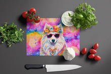 Load image into Gallery viewer, Samoyed Hippie Dawg Glass Cutting Boards – Durable, Decorative Kitchen Art Large