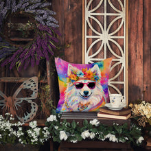 Load image into Gallery viewer, Samoyed Hippie Dawg Throw Pillow - 14x14 Decorative Pillow – Art for Your Home &amp; Patio