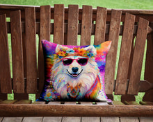 Load image into Gallery viewer, Samoyed Hippie Dawg Throw Pillow - 14x14 Decorative Pillow – Art for Your Home &amp; Patio