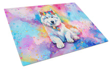 Load image into Gallery viewer, Samoyed Hippie Dawg Glass Cutting Boards – Durable, Decorative Kitchen Art Large