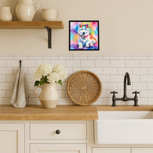 Load image into Gallery viewer, Samoyed Hippie Dawg Framed Metal Print