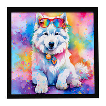 Load image into Gallery viewer, Samoyed Hippie Dawg Framed Metal Print