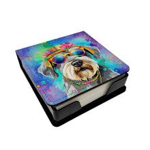Load image into Gallery viewer, Schnauzer Hippie Dawg PU Leather Note Paper Holder