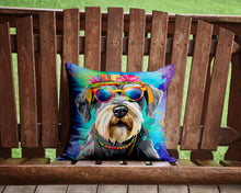 Load image into Gallery viewer, Schnauzer Hippie Dawg Throw Pillow - 14x14 Decorative Pillow – Art for Your Home &amp; Patio