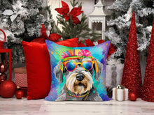 Load image into Gallery viewer, Schnauzer Hippie Dawg Fabric Decorative Pillow