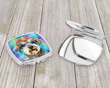 Load image into Gallery viewer, Schnauzer Hippie Dawg Compact Mirror – Stylish Purse Mirror with Artistic Covers