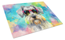 Load image into Gallery viewer, Schnauzer Hippie Dawg Glass Cutting Boards – Durable, Decorative Kitchen Art Large