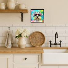 Load image into Gallery viewer, Schnauzer Hippie Dawg Framed Metal Print