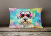 Load image into Gallery viewer, Schnauzer Hippie Dawg Fabric Decorative Pillow